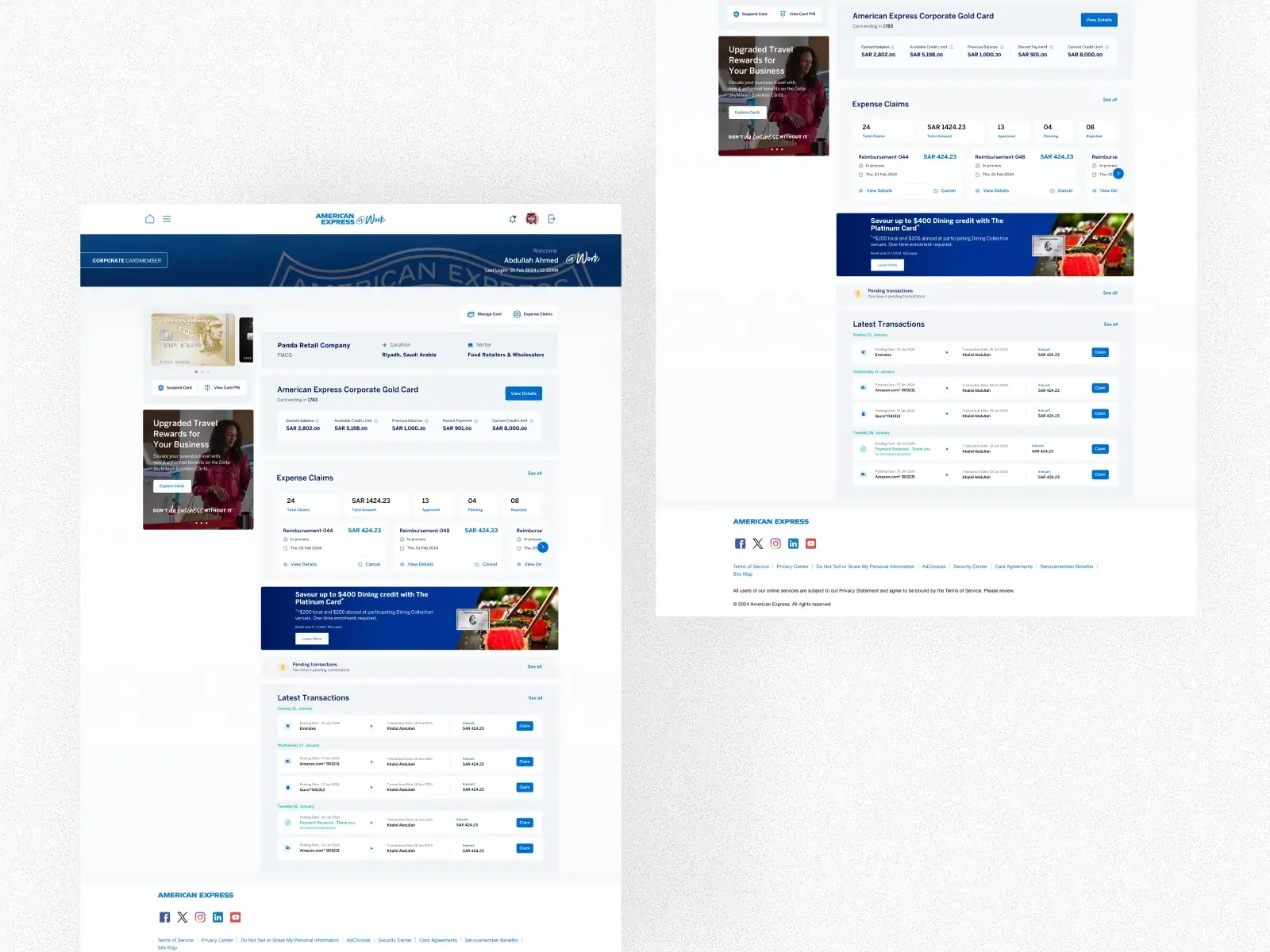 American Express @Work enterprise platform