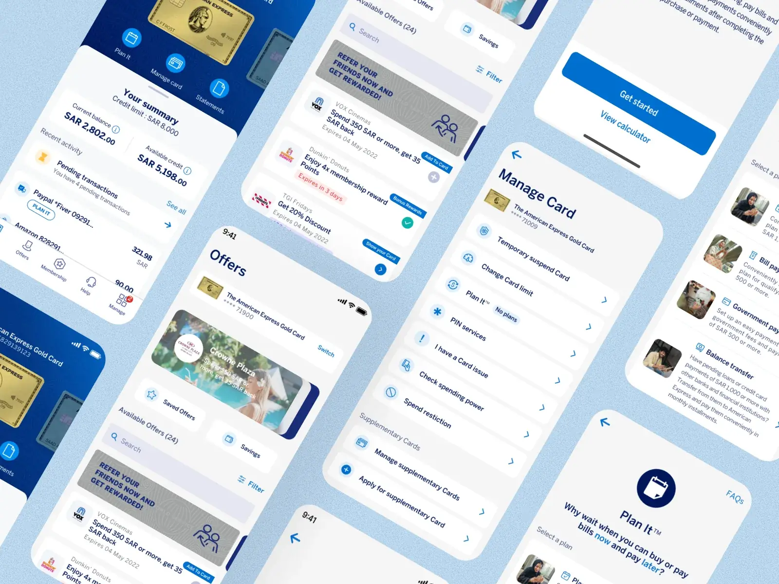 American Express mobile app, Plan It and Bill Payments