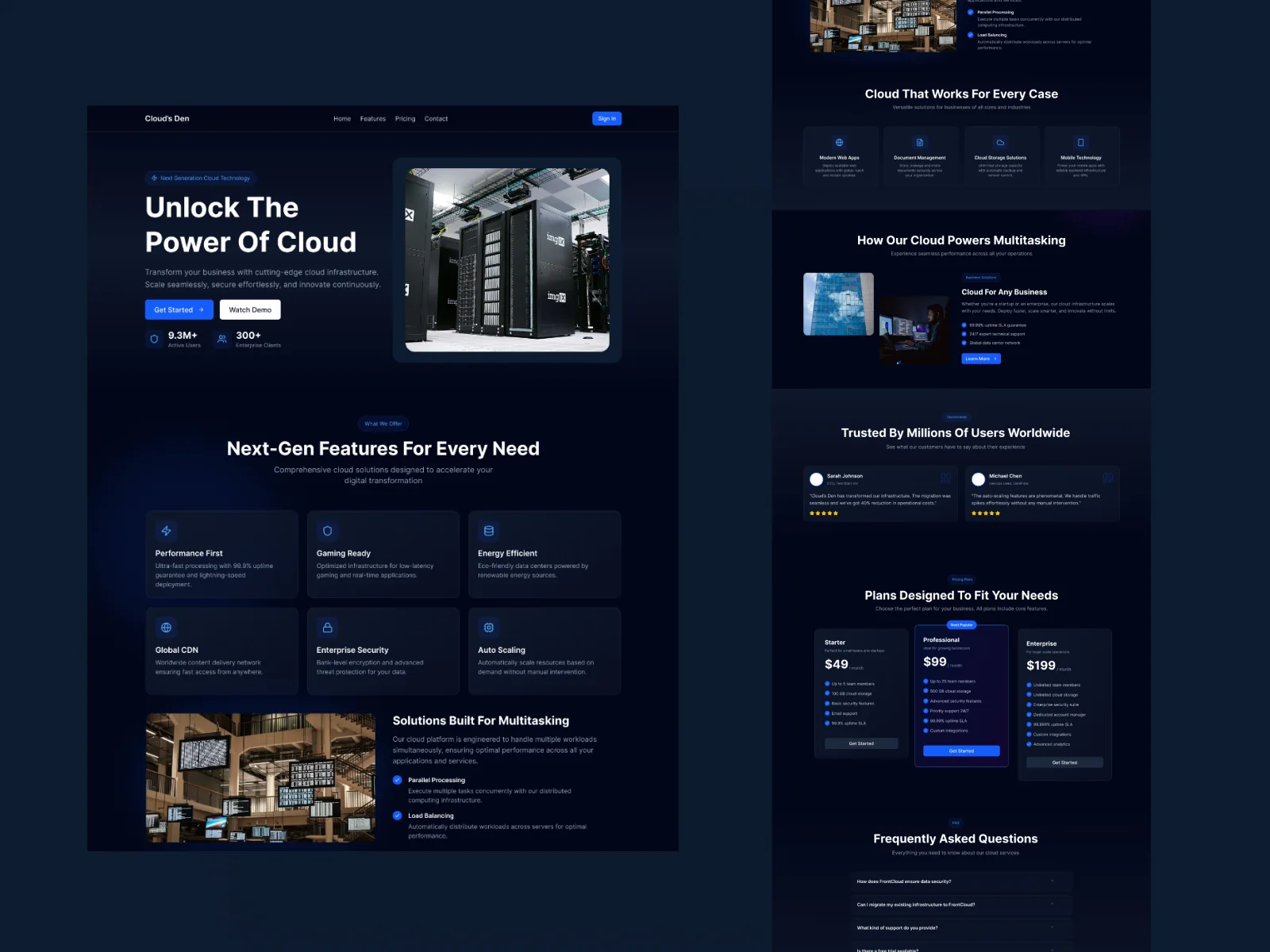 Clouds Den app design